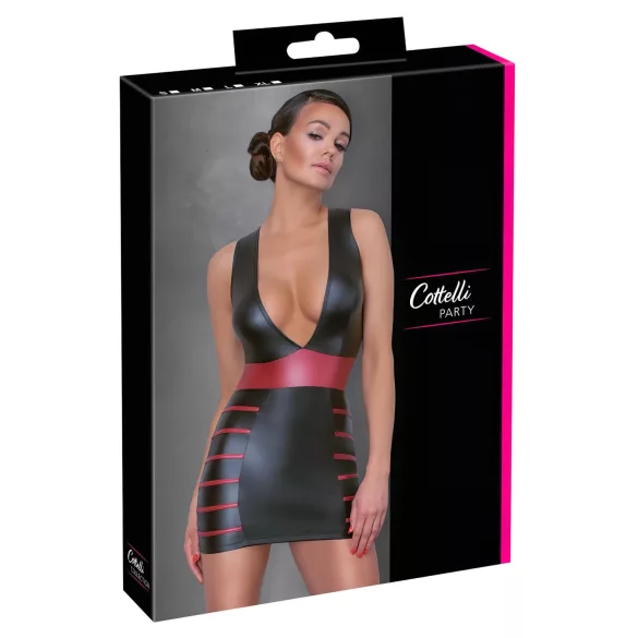 Cottelli Party - prugasta pripijena haljina (crna-crvena) - XL
