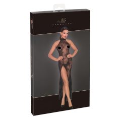 Noir - prozirna haljina s cvjetnim uzorkom - duga - crna