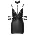 Cottelli Bondage - sjajna crna mini haljina s ovratnikom - L
