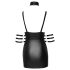 Cottelli Bondage - sjajna crna mini haljina s ovratnikom - L