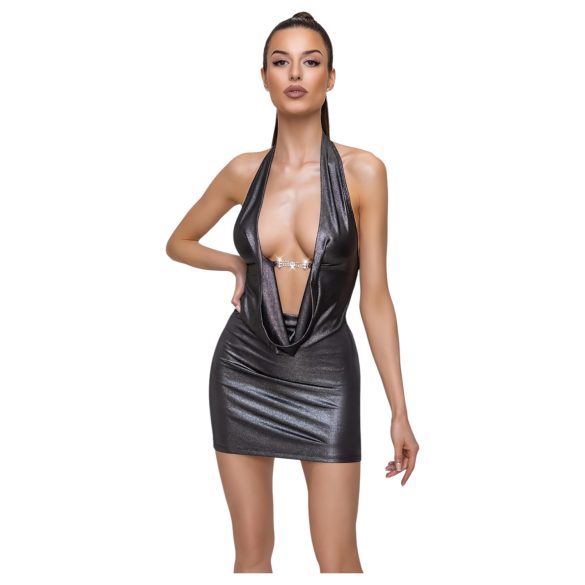 Cottelli Party - haljina s naramenicama za vrat - srebrna - L