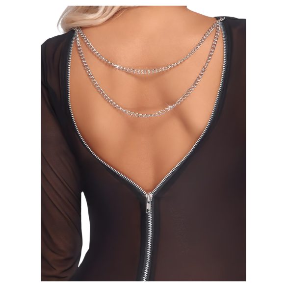 Cottelli Party - prozirna haljina s patentnim zatvaračem - crna - M