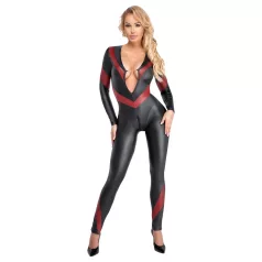 Cottelli - catsuit s efektom kože - zatvarač - crna