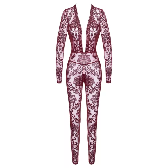 Noir Kink Royal - prozirni bodystocking - crvena - L