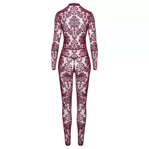 Noir Kink Royal - prozirni bodystocking - crvena - L