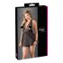 Cottelli Plus Size - lepršavi čipkasti babydoll (crni) - 2XL