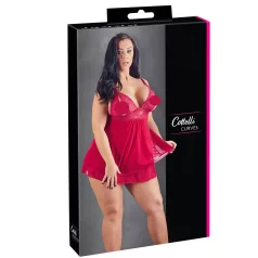  Cottelli Plus Size - babydoll s čipkom - crvena - plus size - XL