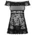 Obsessive Flores - volan baby doll i tanga (crna) - L/XL