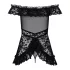 Obsessive - babydoll s volanima i tanga - crna - L/XL