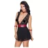 Cottelli Bondage - čipkasta babydoll haljina s ovratnikom (crna)