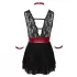 Cottelli Bondage - čipkasta babydoll haljina s ovratnikom (crna) - M