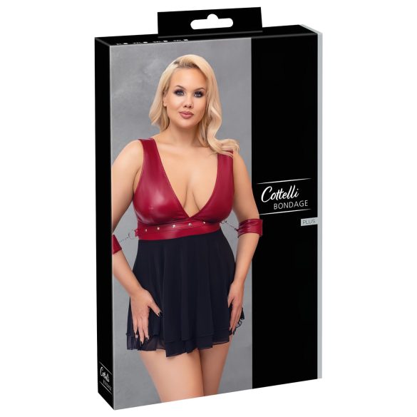 Cottelli Bondage Plus Size - crvena babydoll haljina - 3XL