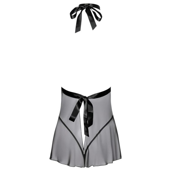 Kissable - babydoll s čipkom i ovratnikom - crna