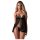 Obsessive Blomentis - babydoll set od čipke - crna - M/L