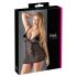 Cottelli Plus Size - crna čipkasta prozirna spavaćica - 4XL