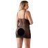 Cottelli Plus Size - crna čipkasta prozirna spavaćica - 4XL