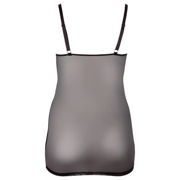 Cottelli Plus Size - prozirna spavaćica s čipkom - crna - 4XL
