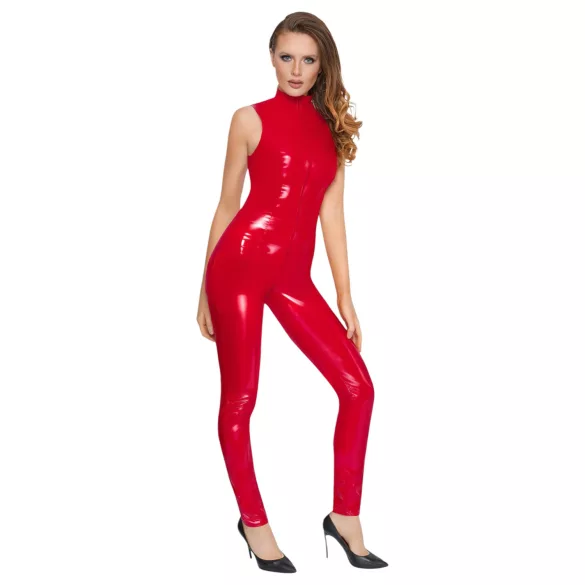 Black Level - seksi kombinezon bez rukava s patentnim zatvaračem - crveni - L
