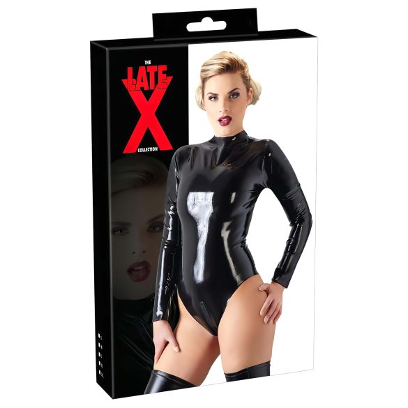 LATEX - dugorukavni ženski body (crna) - L