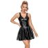 LATEX - mini haljina s naboranom suknjom (crna) - M