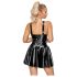 LATEX - mini haljina s naboranom suknjom (crna) - M