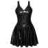 LATEX - mini haljina s naboranom suknjom (crna) - M
