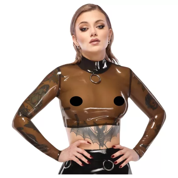 LATEX - prozirni lateks top - crna boja