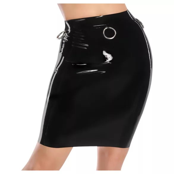 LATEX - crna midi suknja od lateksa - 2XL