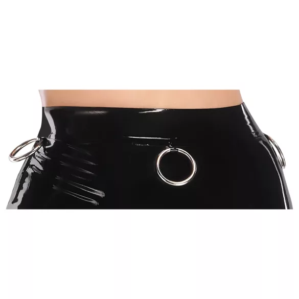 LATEX - crna midi suknja od lateksa - 2XL