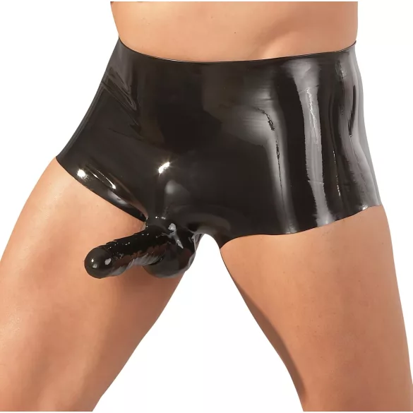 LATEX - bokserice s penis rukavcem - crna - L/XL