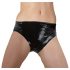 LATEX - ženske gaćice s unutarnjim dildom (crne) - L