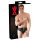 LATEX - muške gaćice s unutarnjim penisom i analnim dildom (crne) - XL