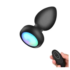   Mrow - analni vibrator s daljinskim upravljačem i svjetlom - crni