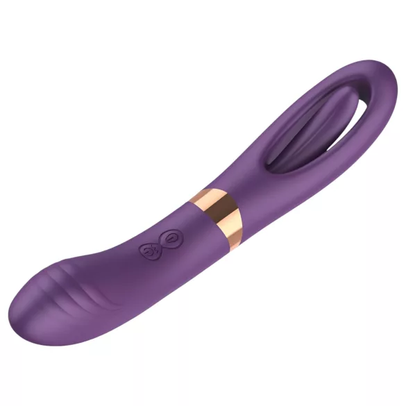Funny Me Dual - vibrator s jezikom 2u1 na punjenje - ljubičasti