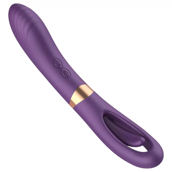 Funny Me Dual - vibrator s jezikom 2u1 na punjenje - ljubičasti