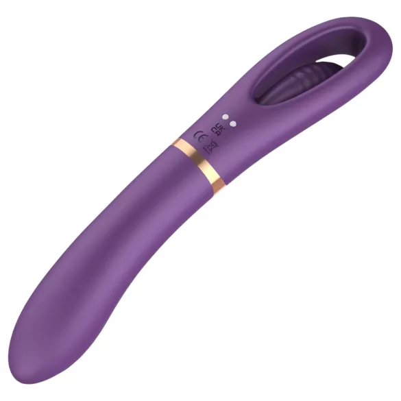 Funny Me Dual - vibrator s jezikom 2u1 na punjenje - ljubičasti