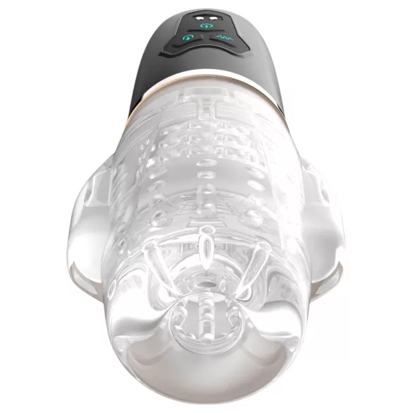 Funny Me Rocket Cup - masturbator s usisavanjem i vibracijom - proziran/crni