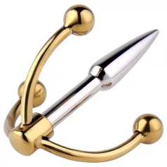 Urethralplay - metalni dilator s kukom - 4,5 cm - srebrni