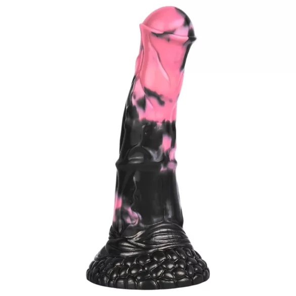 Bad Horse - silikonski dildó u obliku konjskog penisa - 18 cm (crno-ružičasti)