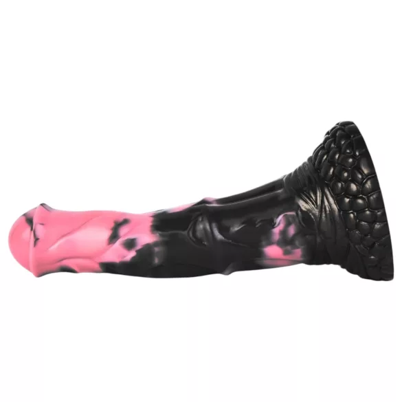 Bad Horse - silikonski dildó u obliku konjskog penisa - 18 cm (crno-ružičasti)