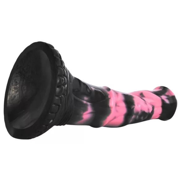 Bad Horse - silikonski dildó u obliku konjskog penisa - 18 cm (crno-ružičasti)