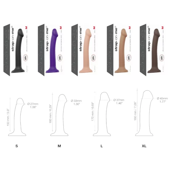 Strap-on-me Dual S - dvostruki dildo - crna - dupla tekstura