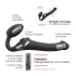 Strap-on-me S - vibrator s remenom i zračnim valovima - silikon crni