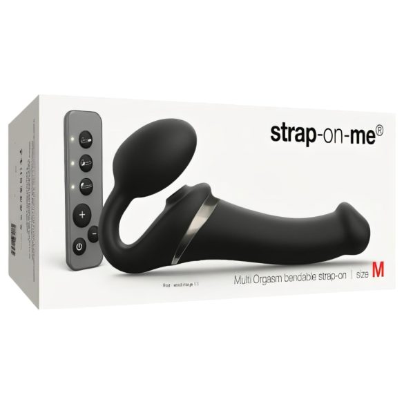 Strap-on-me - strap-on vibrator s pulsirajućim zrakom - crna - M