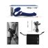 Strap-on-me M - Priključni vibrator s valovima zraka (plavi)