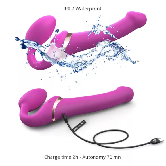 Strap-on-me M - pripadajući, zračnim valovima vibrator (rozi)