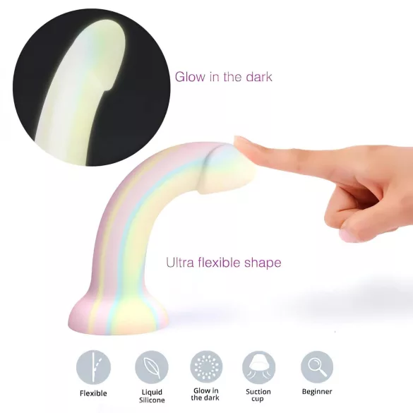 Dildolls Fantasia - silikonski dildo s usisnom čašom (prugasti)