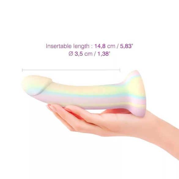 Dildolls Fantasia - silikonski dildo s usisnom čašom (prugasti)