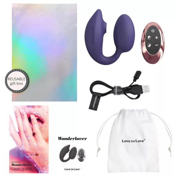 Wonderlover - vibrator za G-točku i klitoris (tamno ljubičasta)