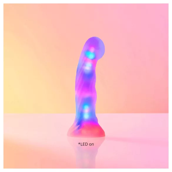 Love to Love Sugar Bomb - svjetleći silikonski dildo s LED-om (ružičasto-žuti) - 16,9 cm